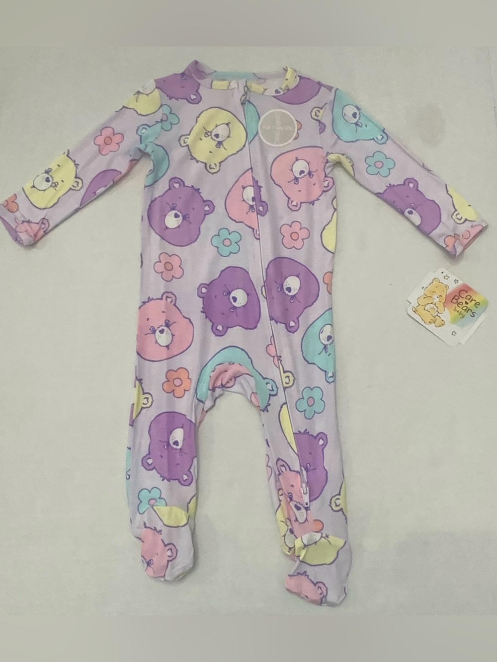 Care Bears Baby Girl Cozy and Comfortable Viscose 2-Way Zip Footed Sleep N Play